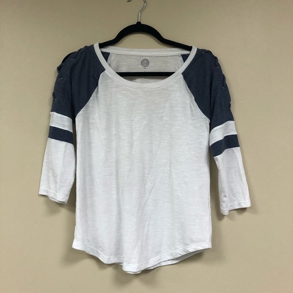 Blue and White Baseball Tee - Picture 1 of 4